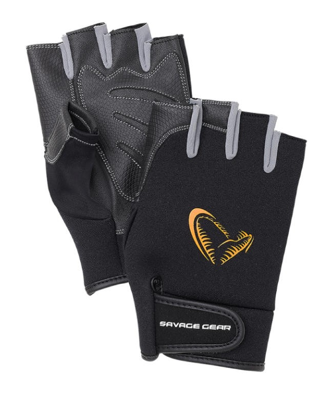 SAVAGE GEAR Neoprene Half Finger Black rukavica