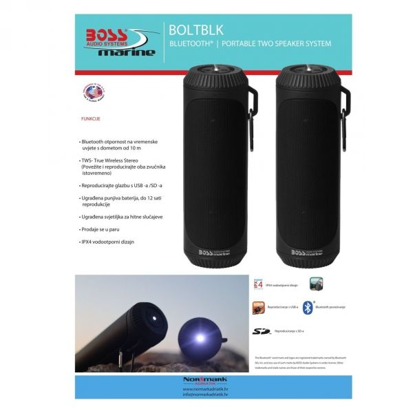 Boss Marine BOLT BLK zvučnici